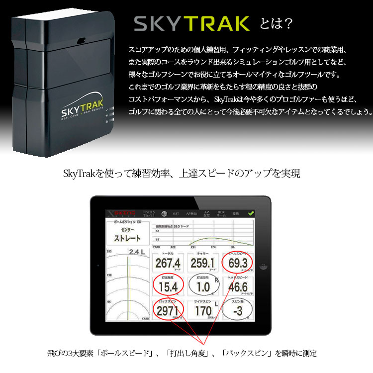 GPRO弾道測定機 モバイル版SKY TRAK(スカイトラック) ＆プロテクター ...